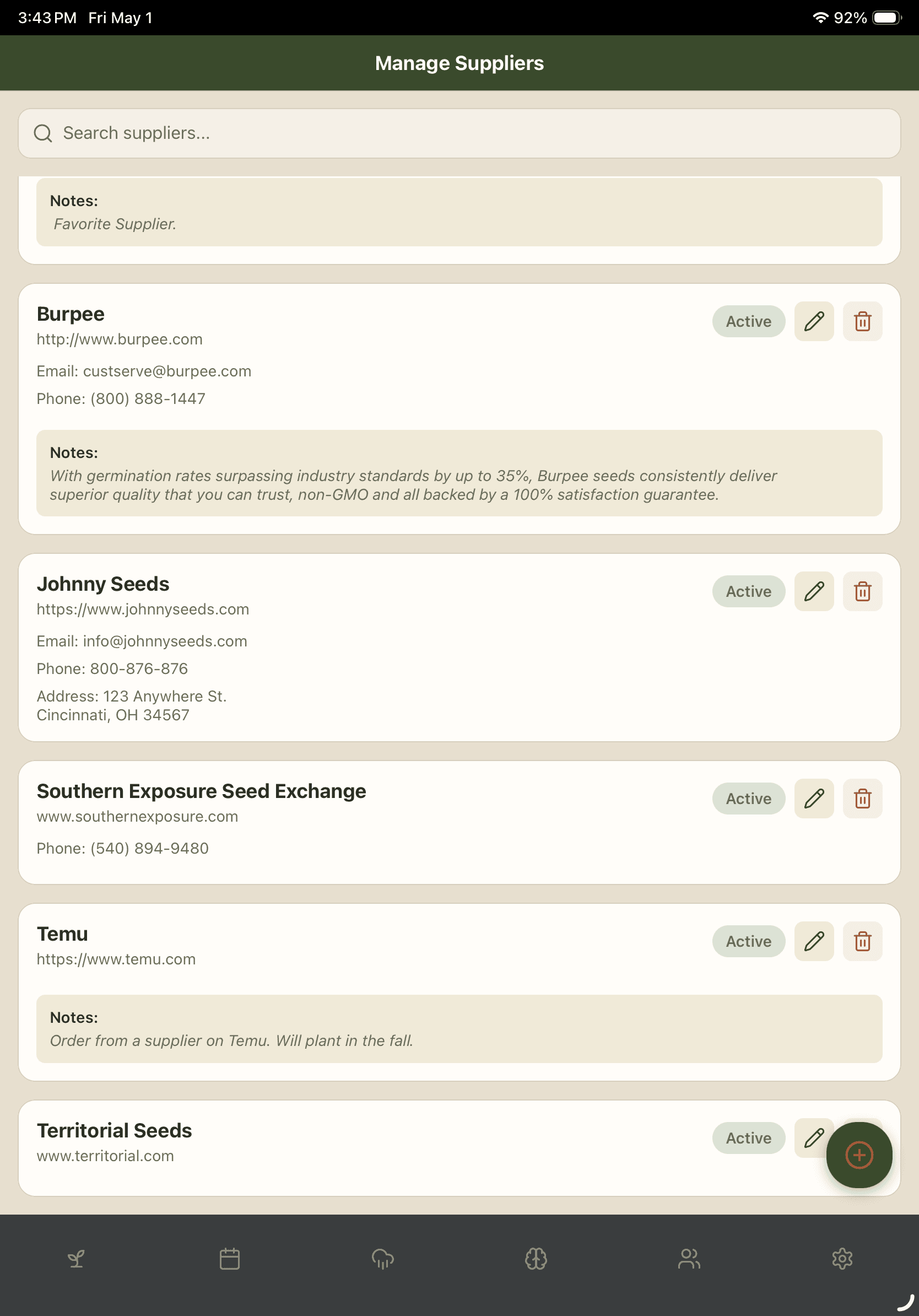 Track your seed sources